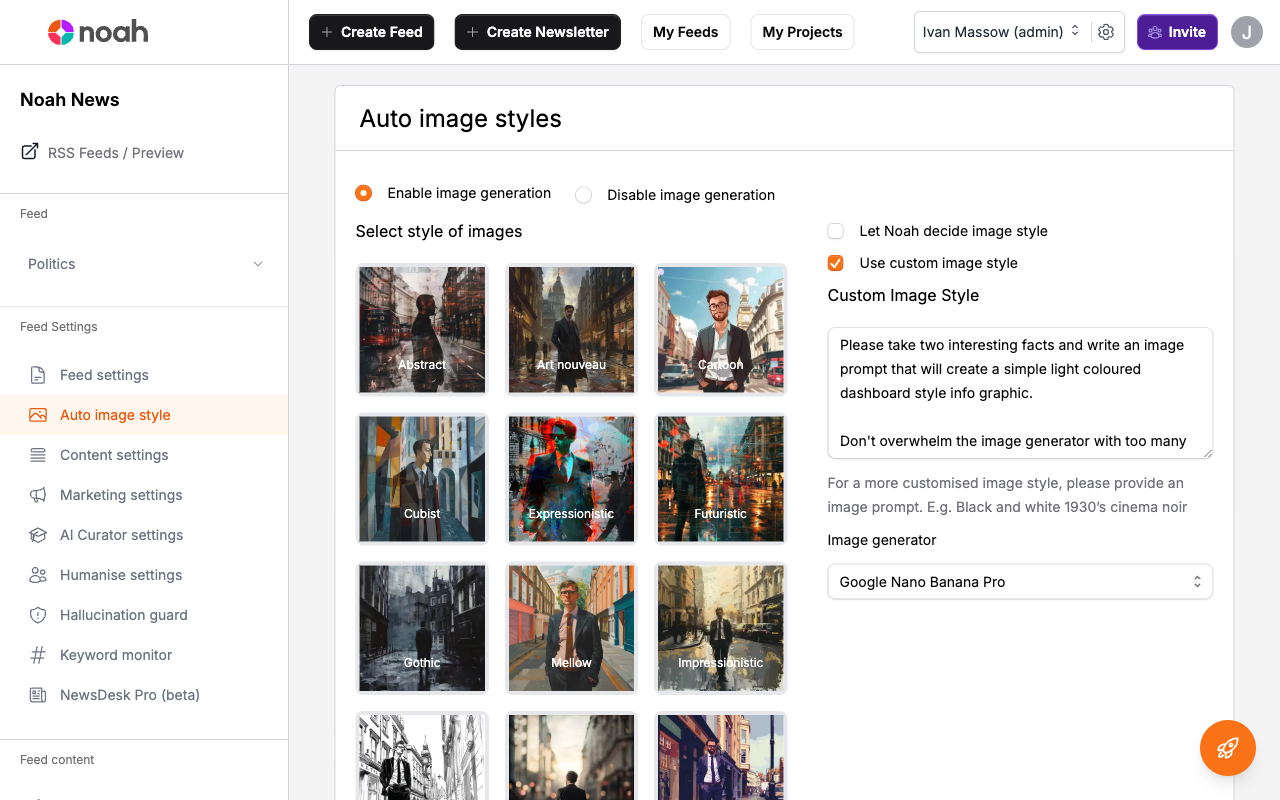 Auto Image Style settings